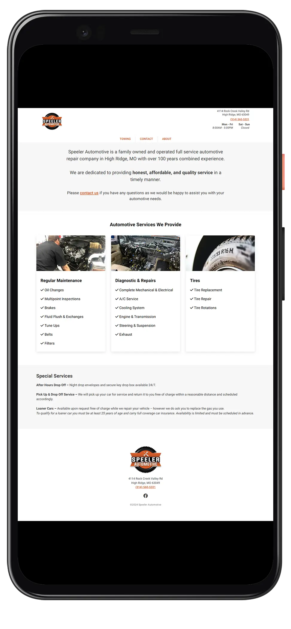 Honest Pixel Speeler Automotive website screenshot