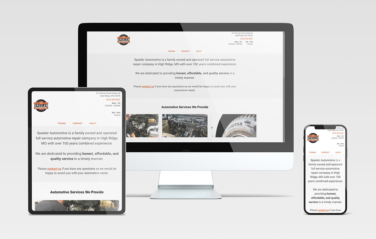 Speeler Automotive website mockups