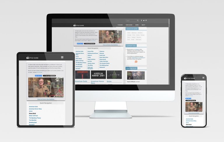 TV Style Guide logo and website shown on desktop and phone